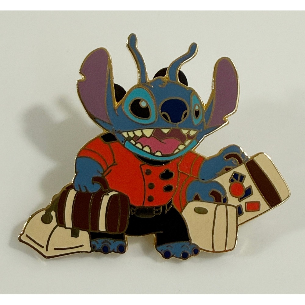 Disney Trading Pin Blue Stitch Bellhop Luggage Lilo & Stitch Enamel